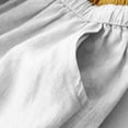 thumbnail image 7 of Squevariel Drawstring Elastic Waist Midi Skirt for Women Solid Color Pleated Cotton Linen Skirts Loose Flowy Skirts with Pockets, 7 of 7