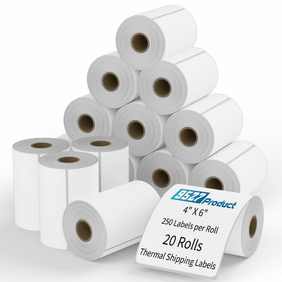 Etiquetas de envío 9527 para productos de 4 x 6 cm, 20 rollos x 250 etiquetas
