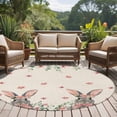 thumbnail image 4 of Round Area Rug 5 Ft, Bunny Easter Washable Non-Slip Circle Carpet for Living Room/Bedroom, Spring Floral Eucalyptus Leaves Rustic Low-Profile Runner Mats Collection Rugs for Indoor, 4 of 8