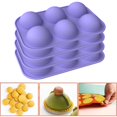 thumbnail image 2 of Silicone Soap Molds, 6-Cavity Rectangle & Oval Molds for Soap Making, Craft, Candle, Chocolate & Cake, Soft Waves Flower Pattern – 4 Purple Molds, 2 of 4