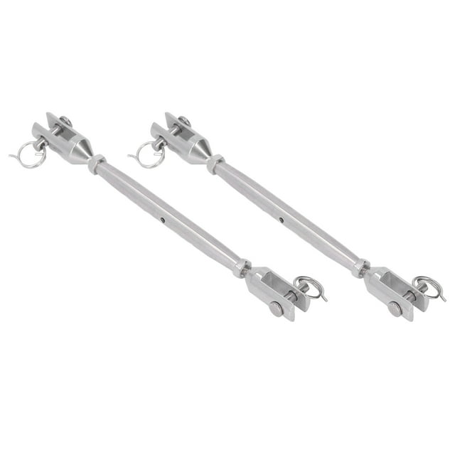 Jaw Turnbuckle, 2Pcs Durable Stainless Steel Jaw Rustproof Turnbuckle Jaw Easy to Use Turnbuckle Hook with Fine Polishing for Marine and Industrial Using