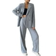 thumbnail image 3 of Feancey Women's 2 Piece Suits Business Casual Outfits Long Sleeve Solid Blazer with Pants Professional Office Work Sets Gray M, 3 of 10