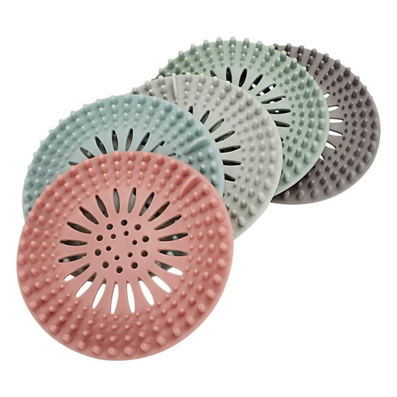 MVRLSH Strainer 5Pcs Hair Catcher Shower Drain Covers Basement Sewer Bathroom Hair Filter Kitchen Sink Washbasin Blocking Silicone Hairproof Floor Drain Cover