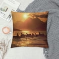 thumbnail image 2 of Orinice Sunset Ocean Mountains Graphic Decorative Cushion Throw Pillow Cover Short Plush for Home Living Room Bed Sofa Zipper Closure 1PC 24x24in, 2 of 5