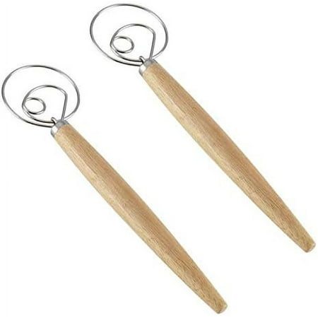 

Liho 2-Pack Dough Whisk Mixer Stainless Steel Mixing Blender Wood Handle Bread Making Tools A605