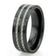 thumbnail image 1 of Black Ceramic Mens Ring with White Carbon Fiber Inlay - Size 12, 1 of 1