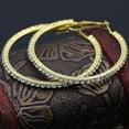 thumbnail image 3 of Jiaroswwei 1 Pair Cirle Earrings Rhinestone Decor Jewelry Alloy Women Big Hoop Earrings for Birthday Pary, 3 of 8