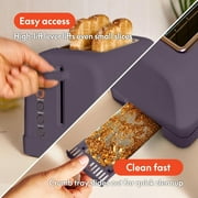 bella 2-Slice Toaster, 6 Setting Shade Control with Reheat, Cancel, Bagel & Defrost Buttons, Removable Crumb Tray, Anti Jam & Auto Shutoff, Plum