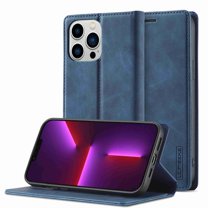 Dteck for Apple iPhone 13 Case with Card Holder Magnetic Premium Leather Flip Wallet Case Business / Classical Protective Cover with Kickstand Cover for iPhone 13, Blue