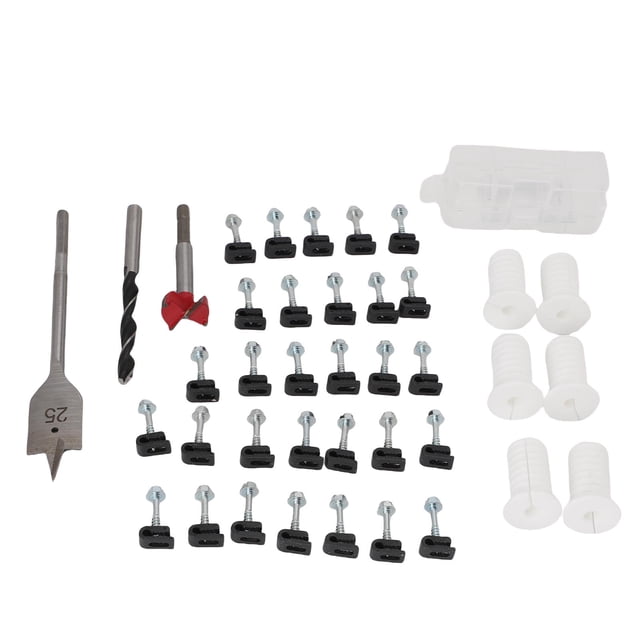 Cable Routing Kit, Wall Grommets Accessories for Cables with 1 Inch and 5/16 Inch Drill Bits, 30 Wire Clips, Wall Cable Pass Through Wiring Installation Set for Roof Mounting