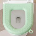 thumbnail image 4 of EVA Toilet Seat Cover with Handle | Rainproof & Washable Soft Cushion | Gray Pin-Blue Green | Standard Size 41x38cm | 1-Piece Comfort Toilet Seat Ring, 4 of 7