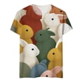 thumbnail image 5 of Womens Easter Tops Crewneck Short Sleeve Rabbit Graphic Tee Trendy Casual T-Shirts Loose Fit Cute Tunic Tops, #01 Green, L, 5 of 6