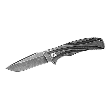 Kershaw Manifold Pocket Knife (1303BW) 3.5” 4Cr14 Steel Blade and Stainless Steel Handle with Black-Oxide BlackWash Finish, SpeedSafe Assisted Opening and Single Position Deep-Carry Clip, 5.6