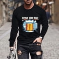 thumbnail image 2 of PuLe Men's Hoodie Men's Fashion Long Sleeve Oktoberfest T Shirt Casual Beer Pub Prints Sports Tops Mens A Shirt Men Shirt, 2 of 5