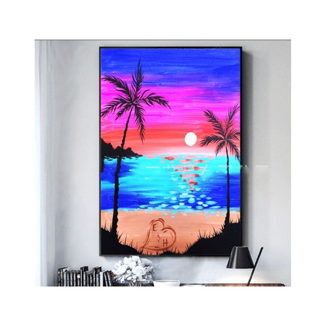 X0143 D Pintura De Diamante Paisaje Costero Diamante Completo Punto De Cruz Pasta Mágica Cuadrado Redondo Diamante Sala De Exposición Decoración Del Hogar Pintura Pintura Colgante 30*40cm