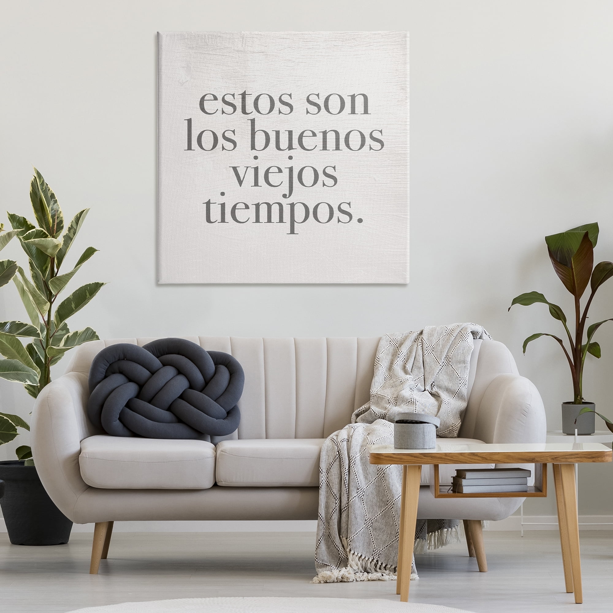 Stupell Industries Los Buenos Viejos Tiempos Inspirational Quotes & Sayings Painting Wrapped Canvas Art Print Wall Art, 36 x 36