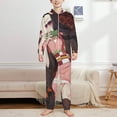 thumbnail image 2 of Demon Slayer Nezuko Kids Hooded Jumpsuit Union Suit Onesie One Piece Blanket for Boys Girls, 2 of 7