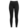 thumbnail image 5 of Women Polyester Spandex Winter Tight Yoga Pants, Stretch Elastic Waist Solid Color Long Sports Trousers, Versatile Slim Fit Bottoms for Shopping Travel Daily | TruHer,Black L, 5 of 8