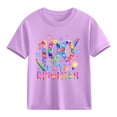 thumbnail image 4 of Blusas y camisas de manga corta con cuello redondo para niños y niñas, camisetas gráficas de manga corta, blusas con estampados bonitos para la temporada escolar., 4 of 9