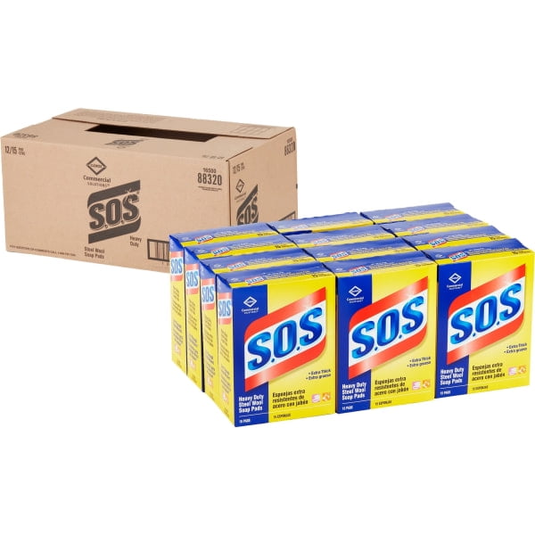 S.O.S. Steel Wool Soap Pads, Sold as 1 Box, 15 Each per Box S.O.S. Steel Wool Soap Pads, Sold as 1 Box, 15 Each per Box