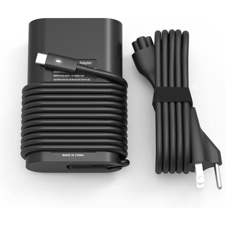 Famous Tech Shop 65W USB-C Laptop Charger, Type-C AC Adapter with Power Cord for Dell Latitude, Xps 13 and Chromebook