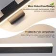 thumbnail image 3 of Minimalist Linear LED Modern Lighting Fixtures 24'' Bathroom Black Vanity Light Dimmable Over Mirror Wall Sconce for Bathroom, 3 of 10