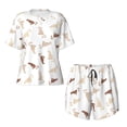 thumbnail image 4 of Naloa Leopard Print Women's Short-Sleeved Pajama Set, Loungewear, Summer pajamas, Breathable Cozy - 4X-Large, 4 of 9