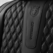 Coverado Black Car Seat Covers Front, Waterproof Faux Leather Auto Seat Protectors with Lumbar Support, Luxury Automotive Interior Accessories Universal Fit Most Cars SUV Trucks