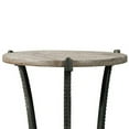 thumbnail image 2 of Round Wooden Top Accent Table with Flared Metal Legs, Brown and Gray, 2 of 4