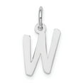 thumbnail image 1 of FB Jewels Sterling Silver Rhodium-plated Small Initial W Charm, 1 of 4