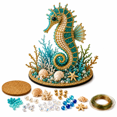 thumbnail image 2 of Ocean Sparkle Animal Craft Kit, 1-Piece Seahorse Pearl Bead Sculpture with Coastal Base, Handmade Tabletop Decor Project and Ocean Lover Gift, 2 of 6