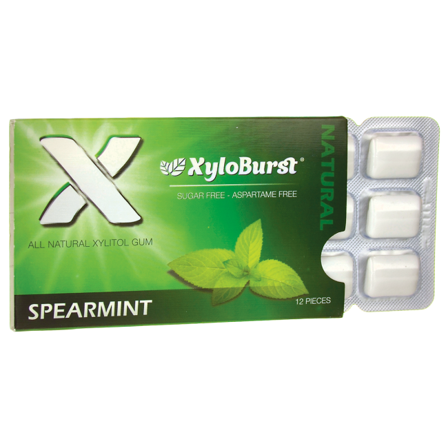 XyloBurst Xylitol Gum Spearmint 12 Pieces