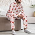 thumbnail image 7 of Salouo Strawberry Print Button-Front Long Sleeve Pajama Set for Men, Soft 2Pjs Men's Long Sleeve Sleepwear-Medium, 7 of 7