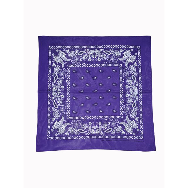 Cowboy Cotton Bandana Scarf Paisley Solid, Purple