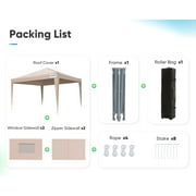 Quictent Privacy 8x8 Pop up Canopy tent Instant Folding Outdoor Canopy with Sidewalls Mesh Windows and Wheeled Bag Waterproof (Beige)