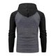 thumbnail image 4 of Sudadera con capucha para hombre, informal, deportiva, con cuello alto, botones, patchwork, manga larga, sudadera tipo jersey, blusa para hombre, 4 of 9