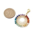 thumbnail image 3 of Copper Wire Wrapped 7 Chakra Natural Gemstone Ring Pendant Decorations 304 Stainless Steel Lobster Claw Clasps Charms for bag Ornaments Colorful 51mm, 3 of 4