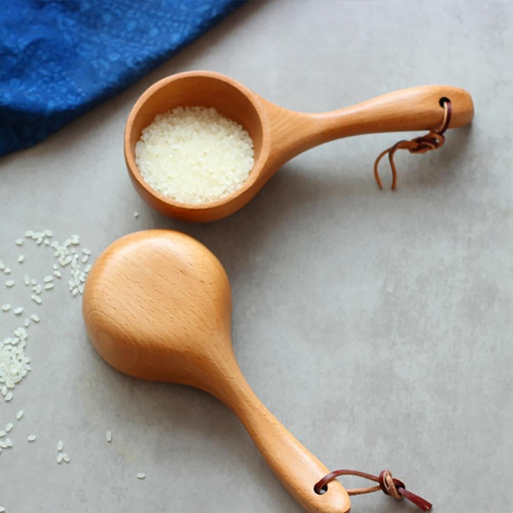 Zhaomeidaxi 1Pc/2Pcs Bath Salt Scoop Wooden Ladle Spoon Scoops for Canisters  Flour Scoop Ladles for Cooking 