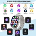 thumbnail image 2 of Reloj Deportivo Inteligente con Bluetooth,2,01 Pulgadas Reloj Inteligente Resistente Al agua con Monitor de Frecuencia Cardíaca para Mujeres y Hombres,Podómetro,Compatible con iOS, Android.(Plateado), 2 of 5