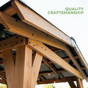 Backyard Discovery Granada 10x9 Cedar Wood Grill Gazebo, Galvanized Steel Roof, Bar Tops