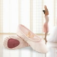 thumbnail image 2 of Professional Fashion Canvas Ballet Dance Shoes, Practice Exercise Training, Gymnastics Performance Flats Split-Sole for Girls Womens - Light Pink 29, 2 of 8