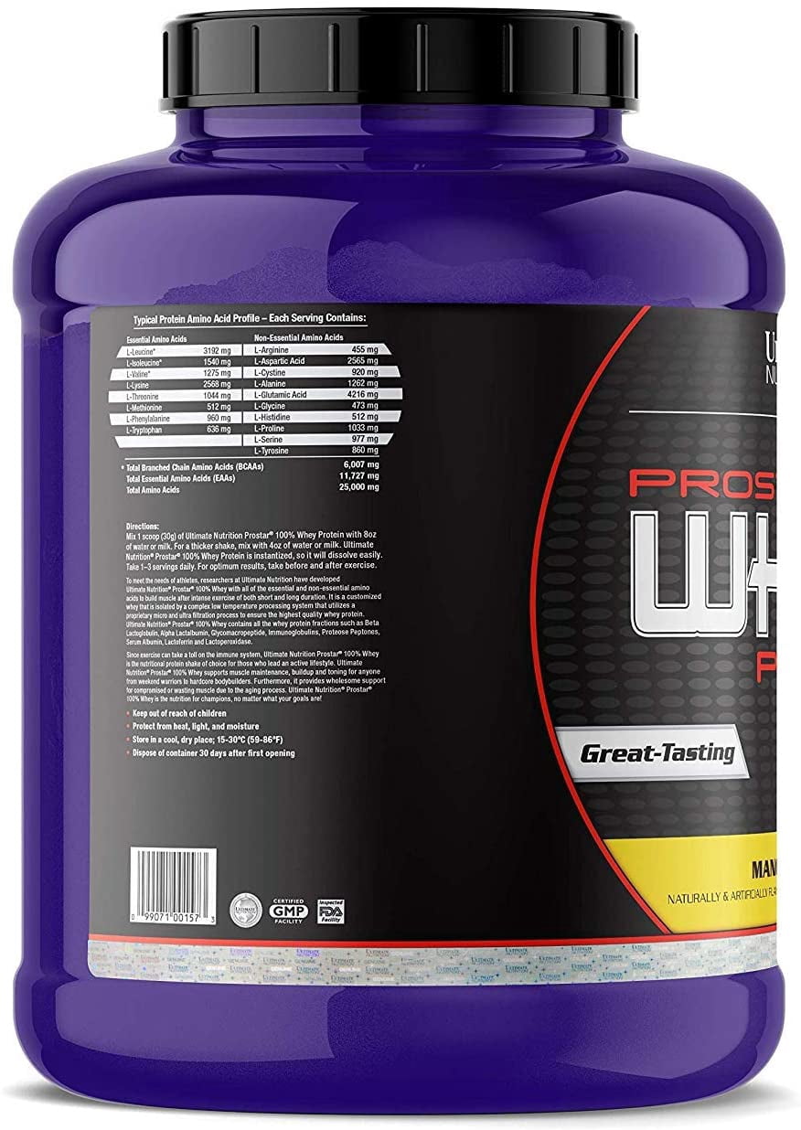 Ultimate Nutrition Prostar 100% Whey Protein Powder Mango, 5.28 Pounds