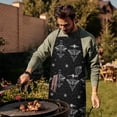 thumbnail image 4 of Black White Gothic Moth Star Sun Moon Apron-Garden Aprons for Women with Pockets-Cotton Linen Waterproof Kitchen Cooking Gardening Aprons Adjustable for Kitchen,Cooking,BBQ and Salon 33x27 Inch, 4 of 7
