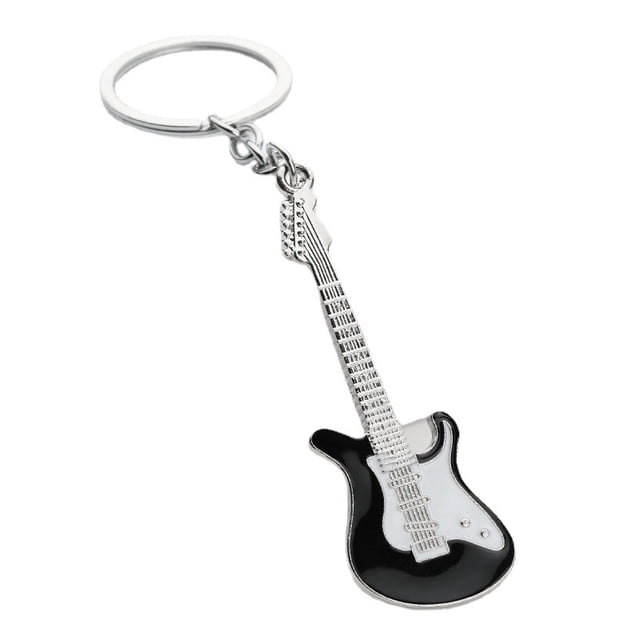 Llavero Creative Black Guitarra eléctrica pintada en metal