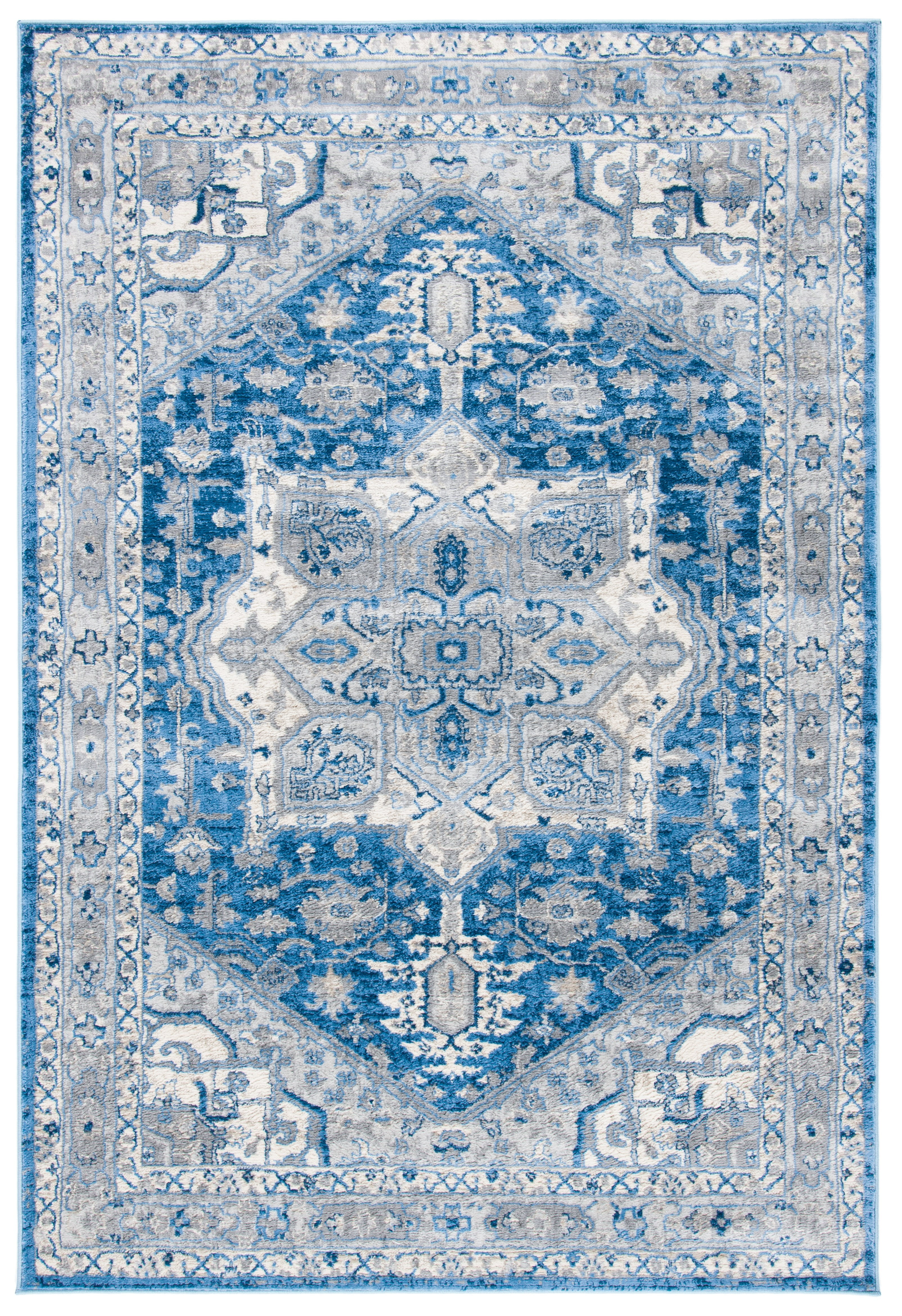 SAFAVIEH Brentwood Ezra Oriental Area Rug, Blue/Gray, 5'3" x 7'6"