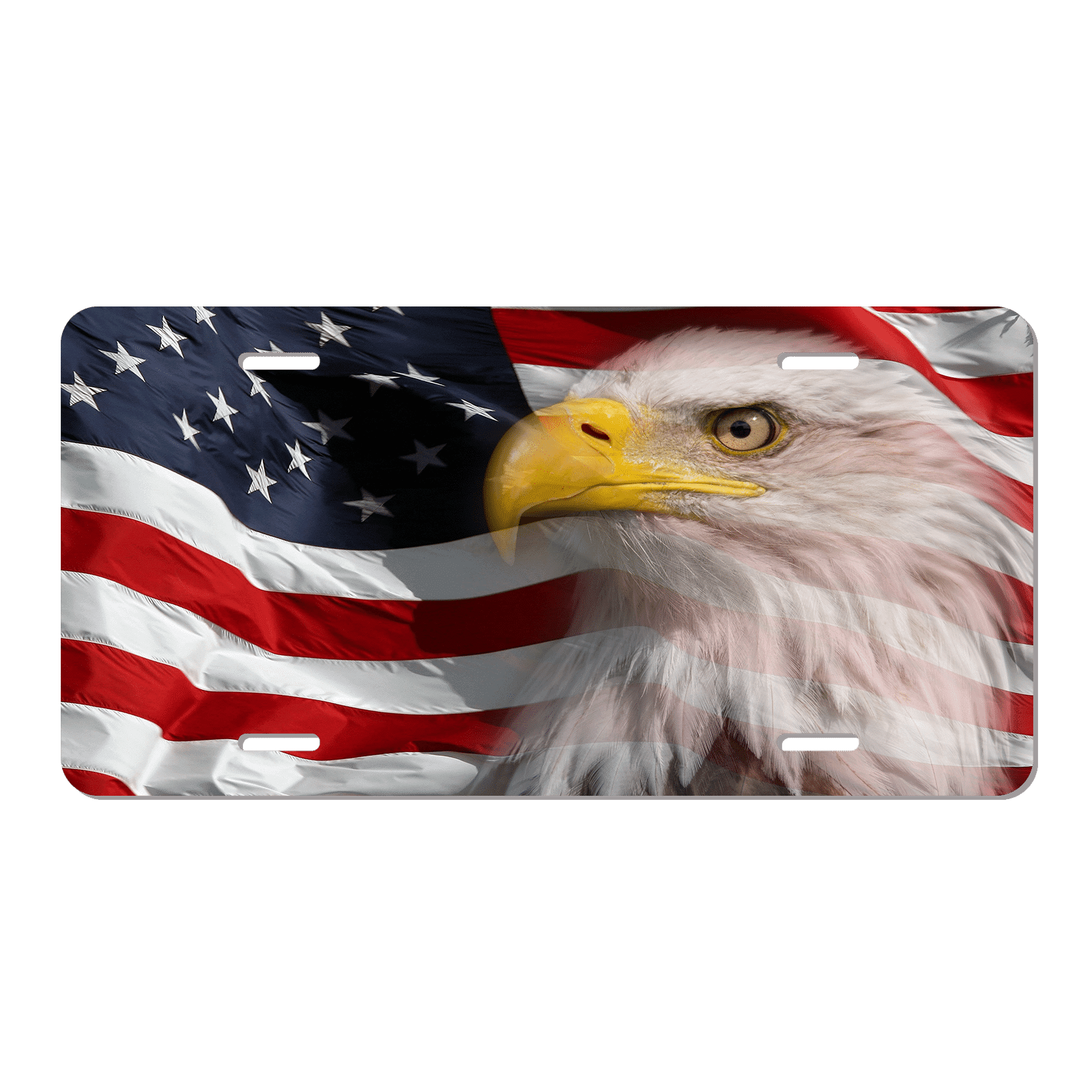 Bald Eagle on American Flag License Plate Personalized License Plate