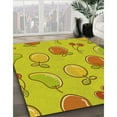 thumbnail image 3 of Ahgly Company Machine Washable Indoor Round Transitional Canary Yellow Area Rugs, 3' Round, 3 of 7