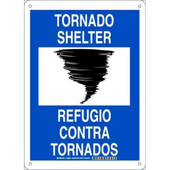 BRADY Emergency Sign,Bilingual,Plastic,14x10in 125521