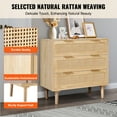 thumbnail image 4 of VEVOR Rattan Drawer Dresser Natural Rattan Closet Dresser 3 Drawers for bedroom, 4 of 9