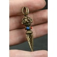 thumbnail image 6 of Bronze Exquisite Phurba Dagger Holder Xiangmo-chu Pendant 56MM Small Curio China, 6 of 13